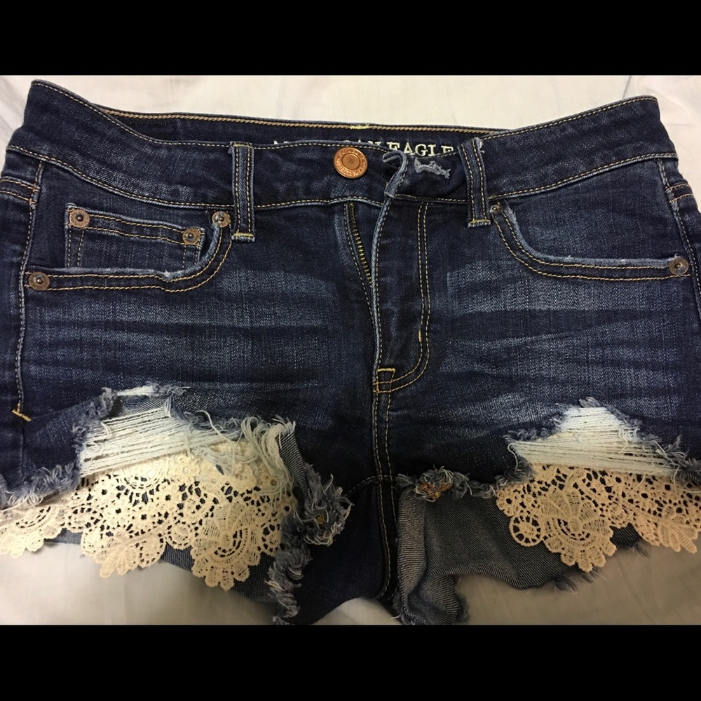 Shortie denim shorts